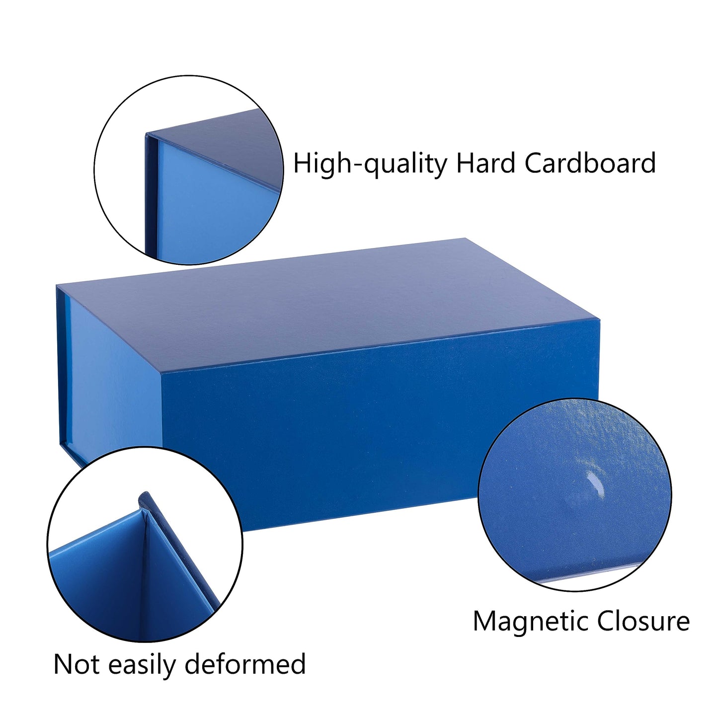 MUMUPACK Blue Extra Large Gift Box 19x16x6 Inches,Collapsible Large Gift Box with Lid Magnetic Closure for Wedding Dress Groomsman Proposal Box