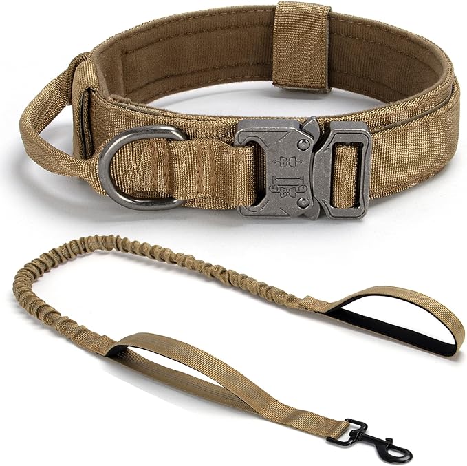 Tactical Dog Collar, Adjustable Military Training Collars, Emerald Green M