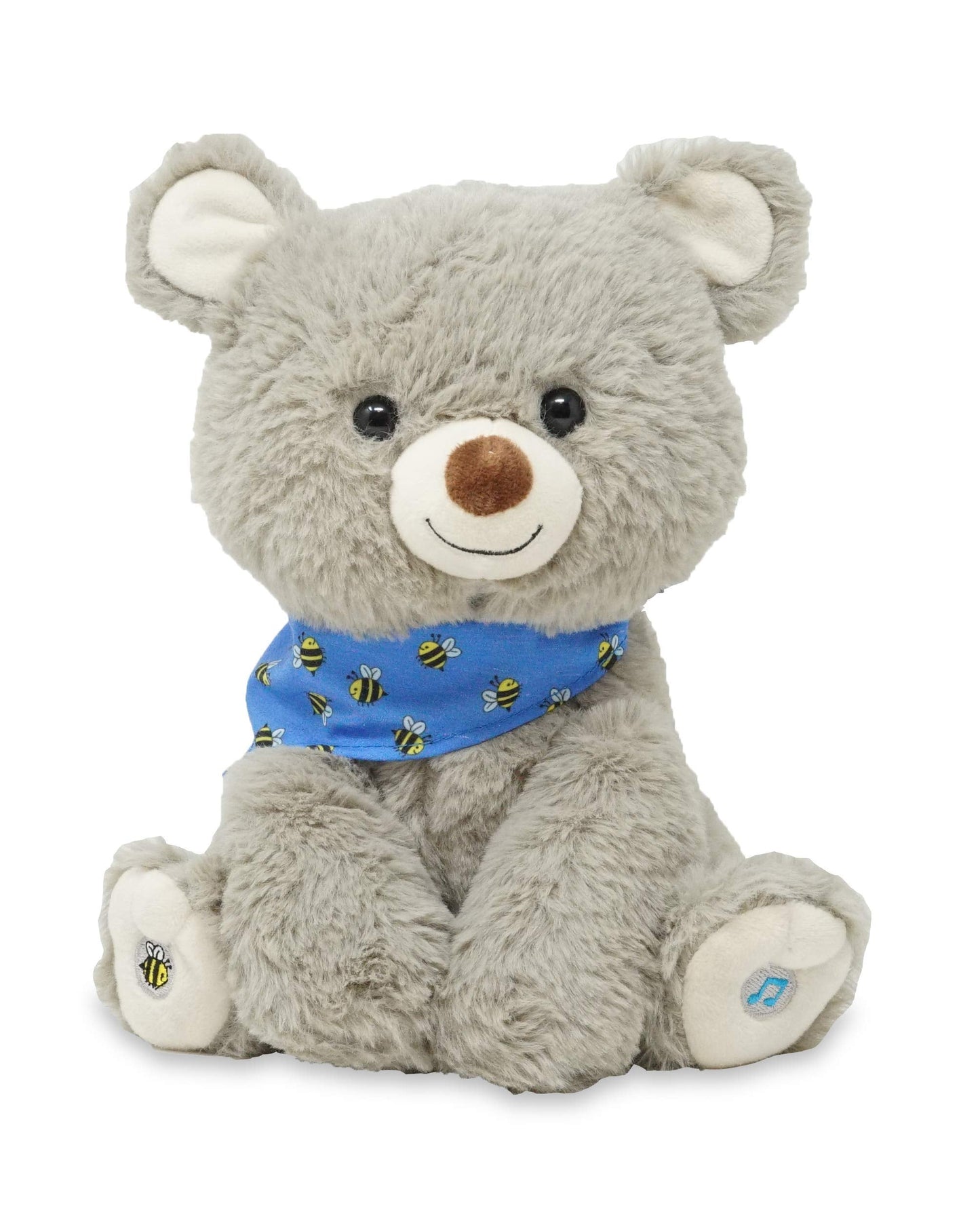 Cuddle Barn My Bear Coby - Animated Bear Cub Stuffed Animal, 11" Gray Singing Plush Toy