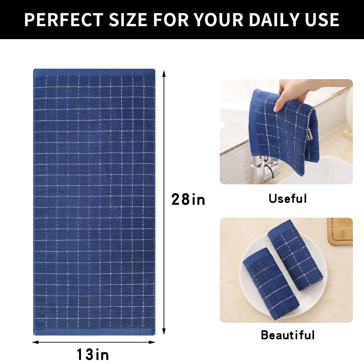 100% Cotton Terry Kitchen Towels (6 Count)