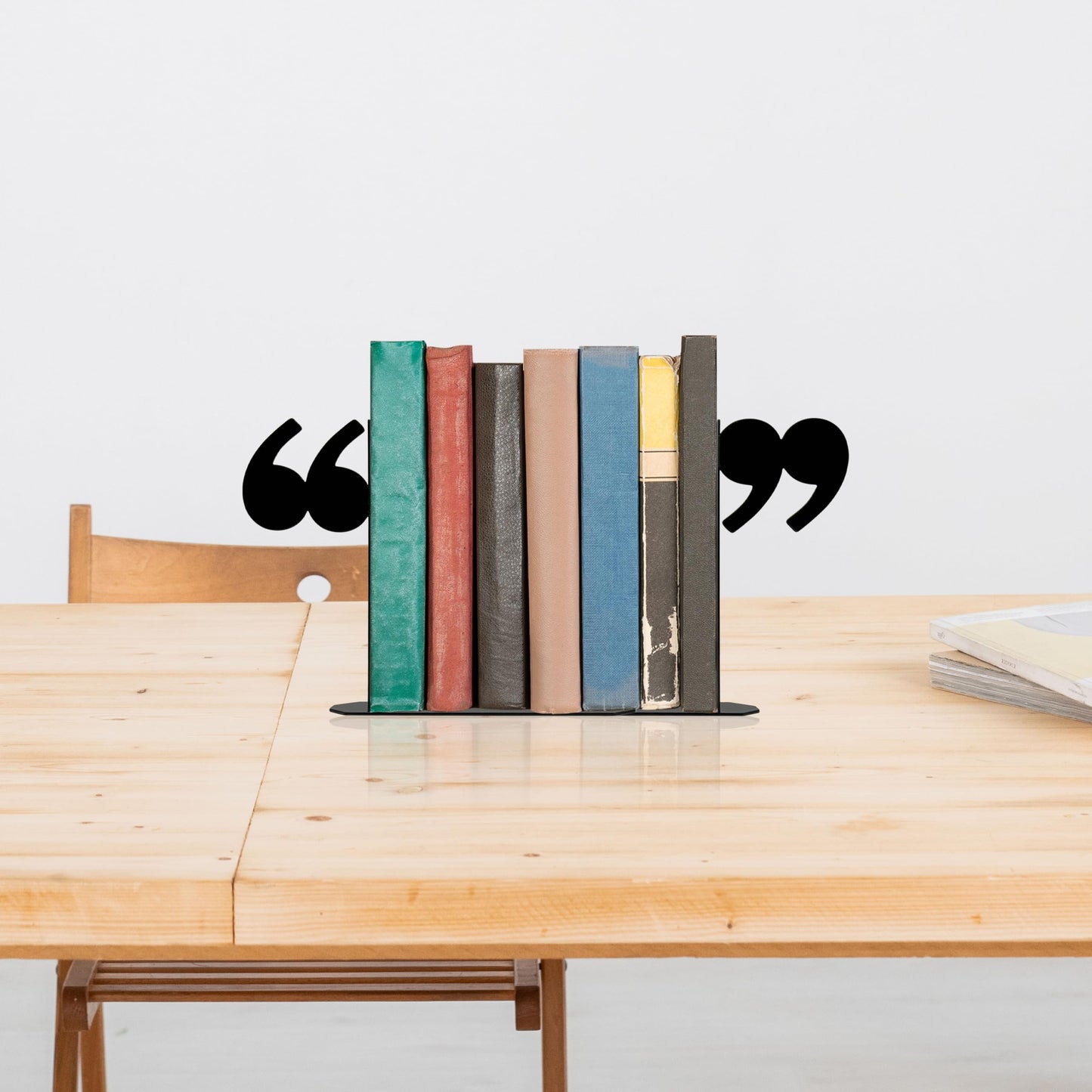 Bookends Decorative Unique Novelty Book Ends for Kids Books - Unique Bookends Decorative Metal Quotation Mark Design Bookshelf Decor, Bookish Decor for Shelves and Book Lovers Gift Ideas