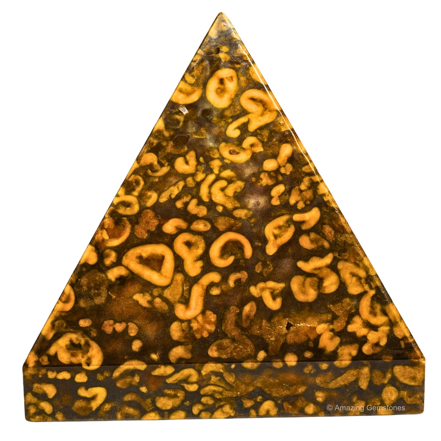 Amazing Gemstone Fruit Jasper Pyramid Crystal Healing Stones - 2" Great Pyramid Figurine of Natural Stone Pyramid for Meditation, Reiki, Chakra Balancing and Crystal Pyramids Grid
