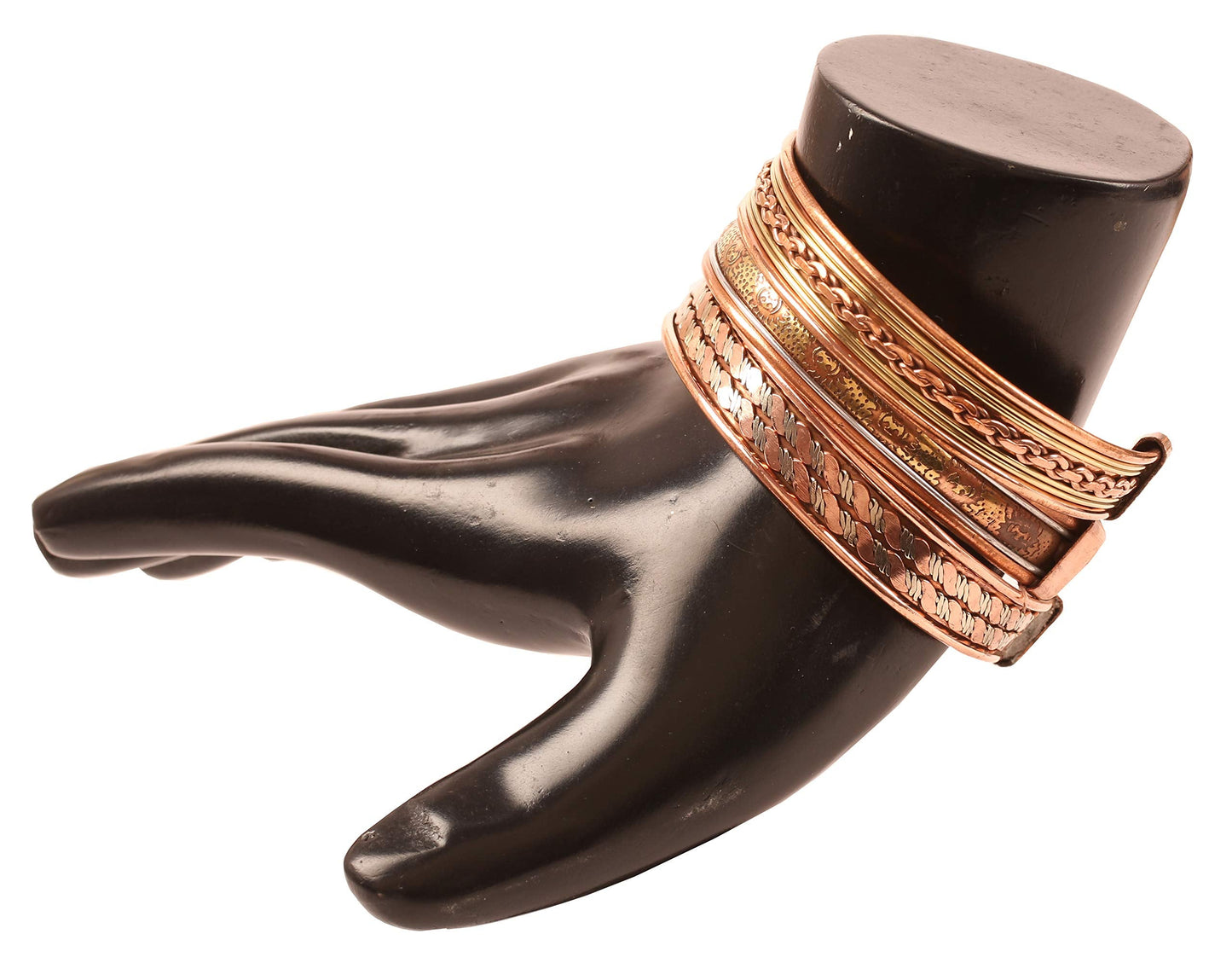 Touchstone copper bracelets | gift for men women |adjustable 100% pure solid real magnetic jewelry | handmade bracelet set combo | rope braided tibetan bangles. Set of 3 different designs