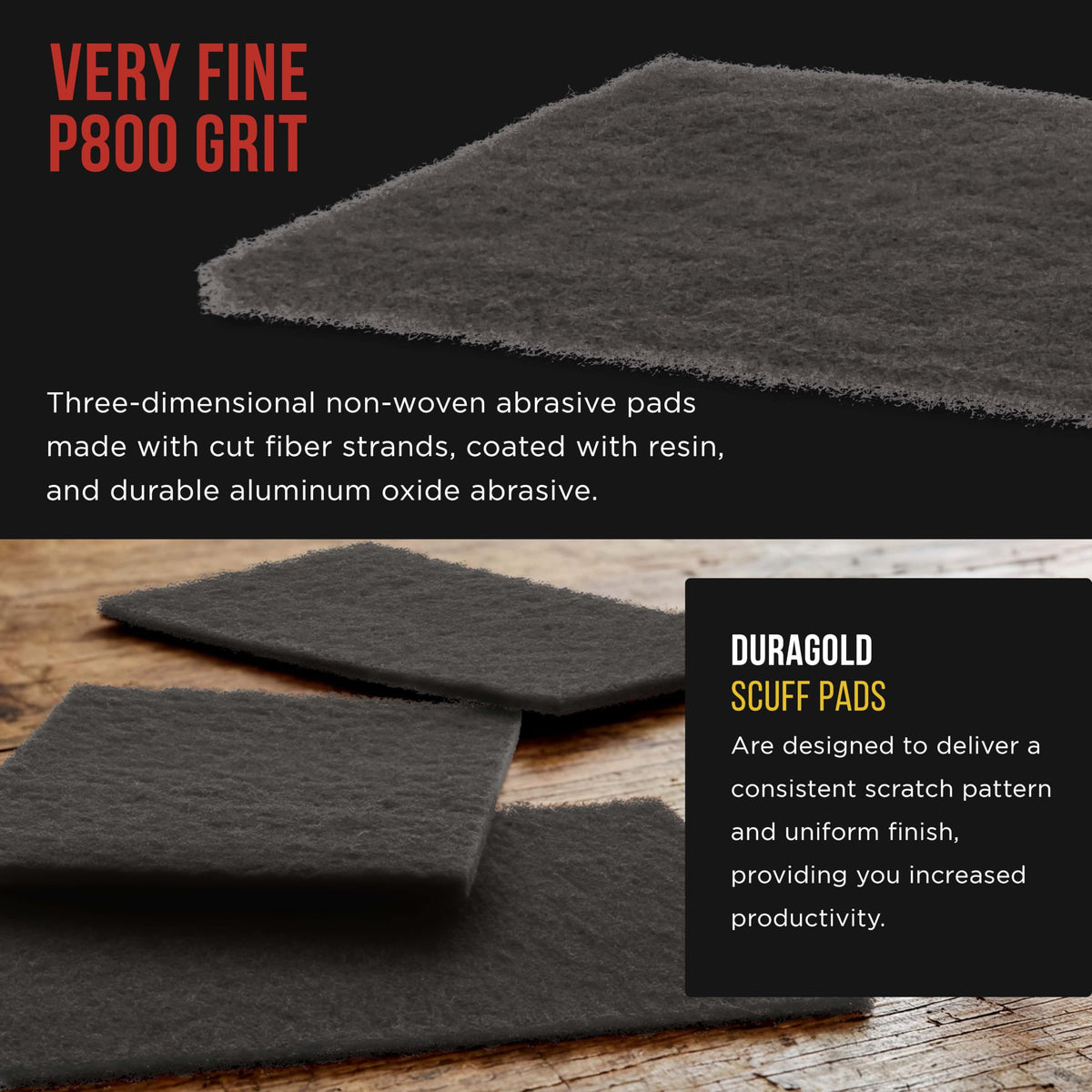 Premium 6" x 9" Gray Ultra Fine General Purpose Scuff Pads (10 Count)