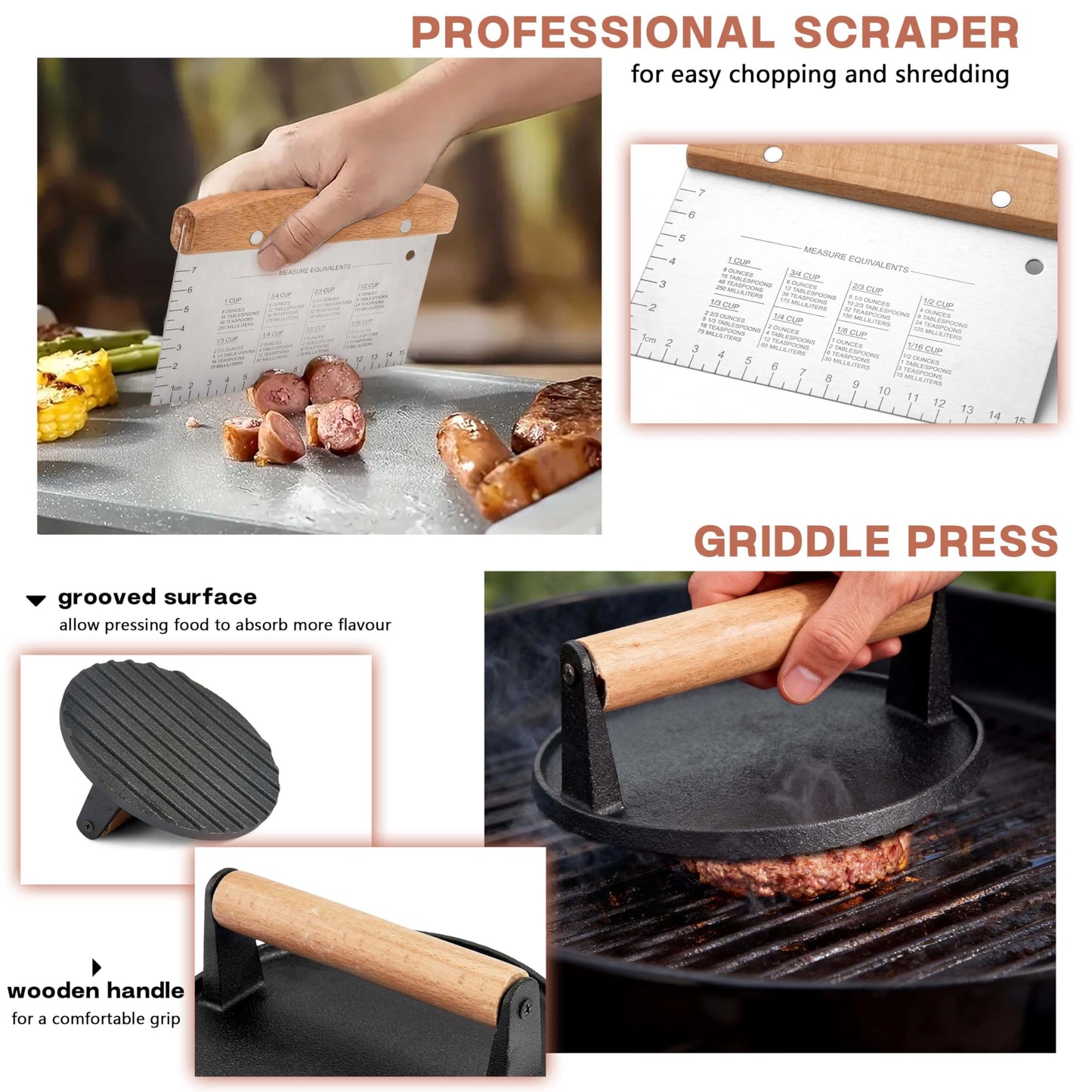Griddle Accessories Kit, HaSteeL 20Pcs Flat Top Grill Accessories for Camping, Professional Griddle Spatula Grill Tools Set with Melting Dome for Teppanyaki BBQ Outdoor, Perfect Grilling Gifts
