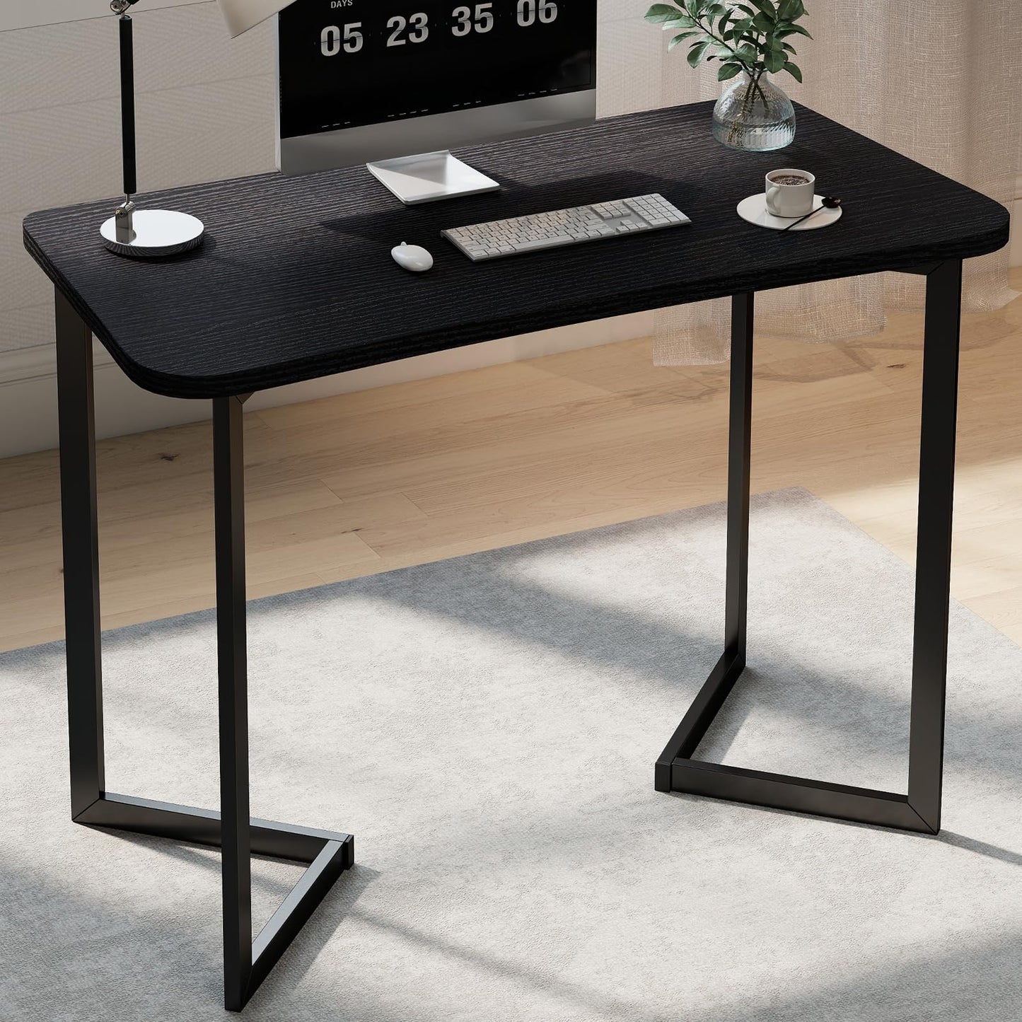Funecy Computer Desk 40 Inch Small Table for Office,Modern Simple Style Writing Study Work Gaming Table for Home Office (Black)