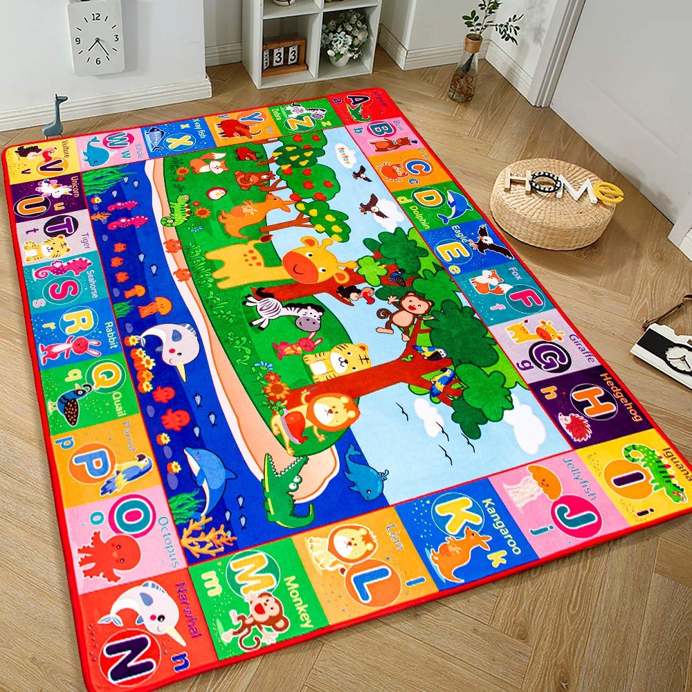 teytoy Baby Cotton Play Mat, Crawling Mat for Floor Mat Large Super Soft, Extra Thick (0.6cm), Plush Surface Foldable Non-Slip Non-Toxic