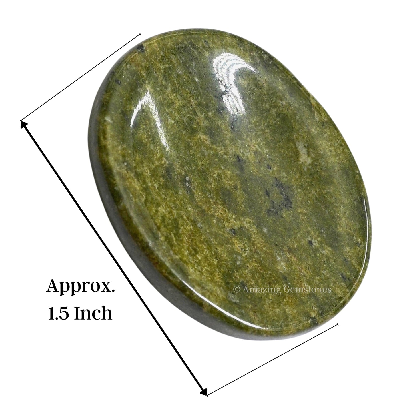 Amazing Gemstone Vesuvianite Worry Stone Crystals and Healing Stones - Stones for Stress Relief - Piedra Crystal Fidget for Meditation, Relaxation - Unique Stocking Stuffers and Birthday Gift