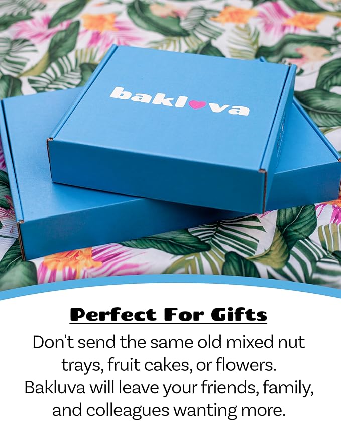 Bakluva 8-Piece Baklava Pastry Dessert Gift Box - (8) Large 2.3 oz (66 gram) Pieces - Perfect for Gifts, Parties, and More