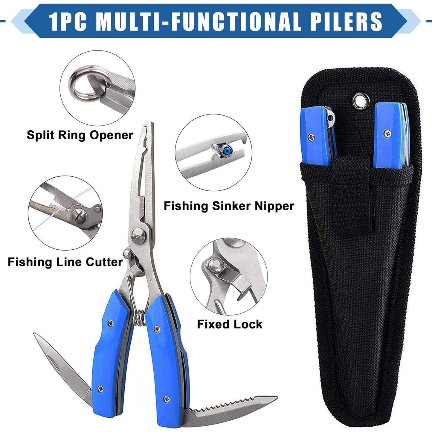 Fishing Spinner Lure Making Kit, 141pcs DIY Spoon Rigs Spinnerbaits Acceessoires with Plier Spinner Blade Clevis Treble Hooks Beads Spinner Making Supplies Tackle