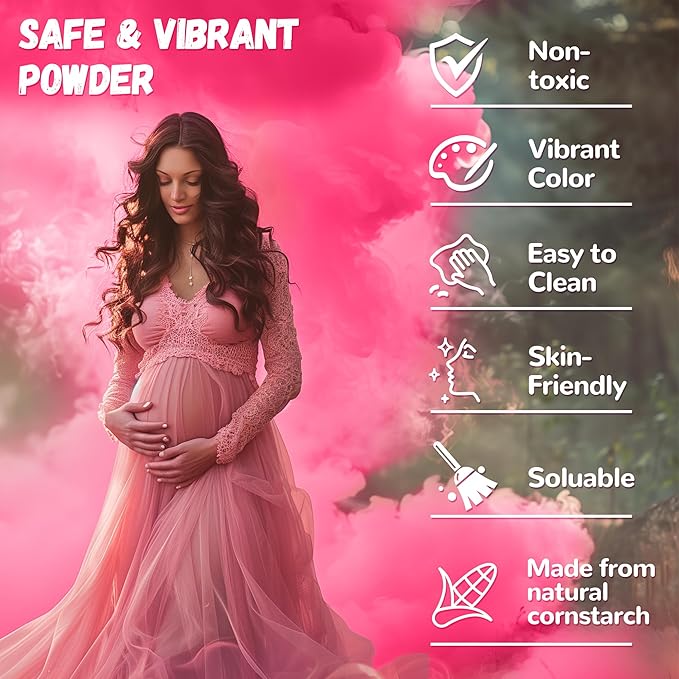 POPUPARTY 1 Pack Black-out Gender Reveal Powder- 2 lbs Pink Powder – Perfect for Baby Gender Reveal, Car Burnout, Color Toss, Photoshoots, Helicopters