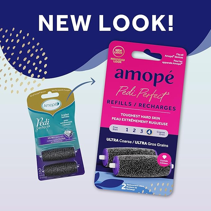 Amope Pedi Perfect Electronic Foot File Refills - Ultra Coarse, Removes Hard and Dead Skin - 2 Count