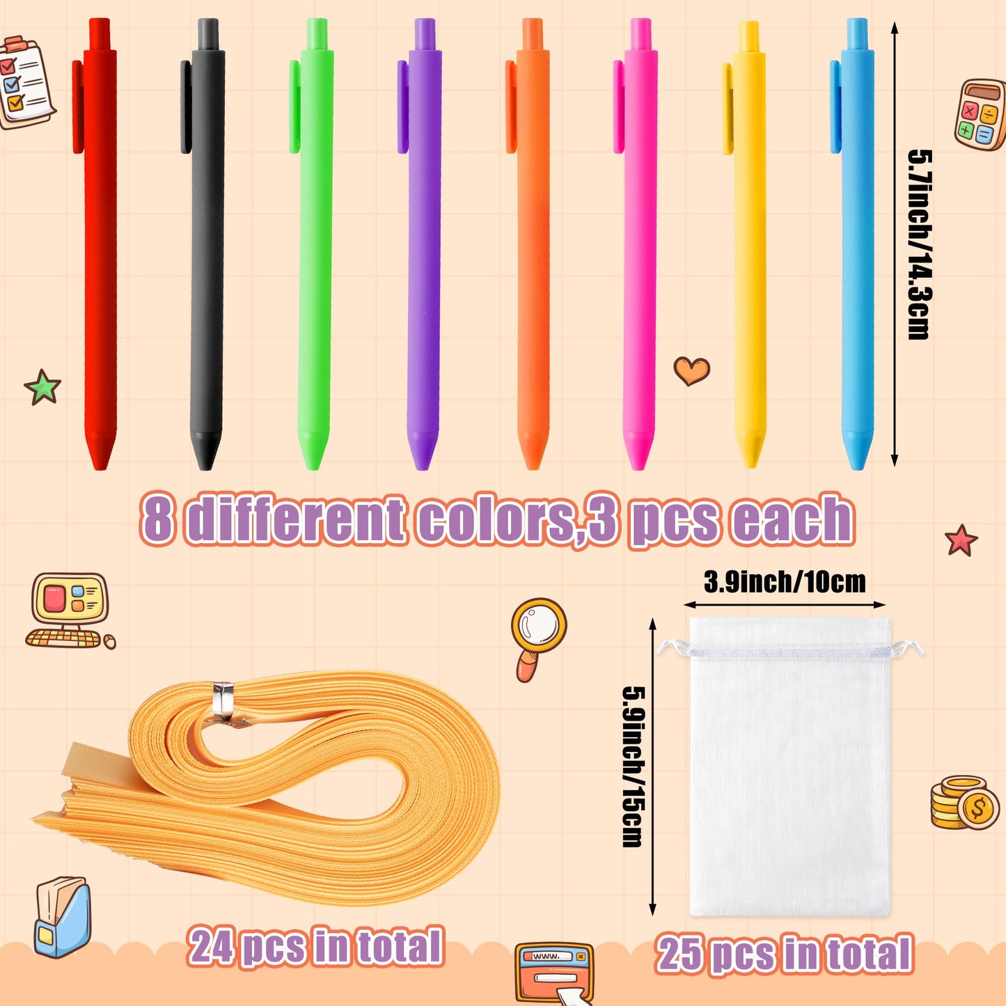 Xqumoi Employee Appreciation Coffee Cup Sticky Notes Set - 24 Set Coffee Self Sticky Writing Memo Pads Ballpoint Pens with Mesh Bag for Coffee Lover Staff Member Colleague Worker School Office Supply