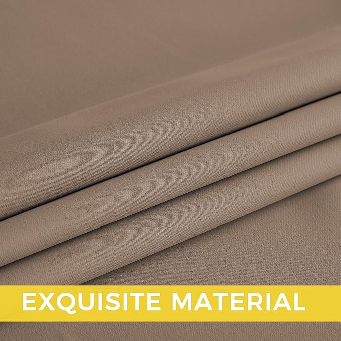 NICETOWN Room Darkening Draperies Curtains Panels, 2 Panels Cappuccino W52 x L108