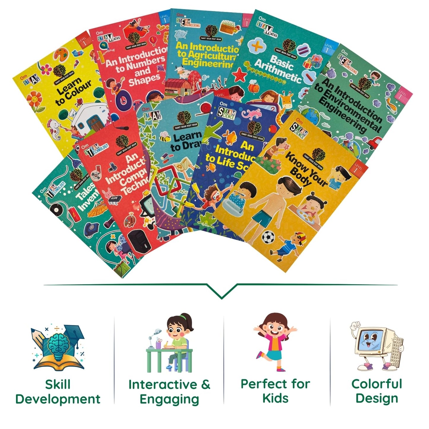 My First STEAM Library Level 1 – Set of 10 Book Educational Box Set for Kids Ages 4–10 | STEAM & Art Learning (Science, Technology, Engineering, Art & ... Skills | Ideal Gift Set for Kids