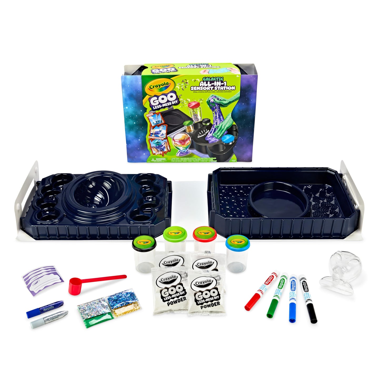 Crayola Goo All-in-1 Sensory Station, Galactic Slime Making Kit for Kids, Essential Easter Basket Stuffers, Less Mess, DIY Arts & Crafts Set, Gifts for Kids, Ages 6+
