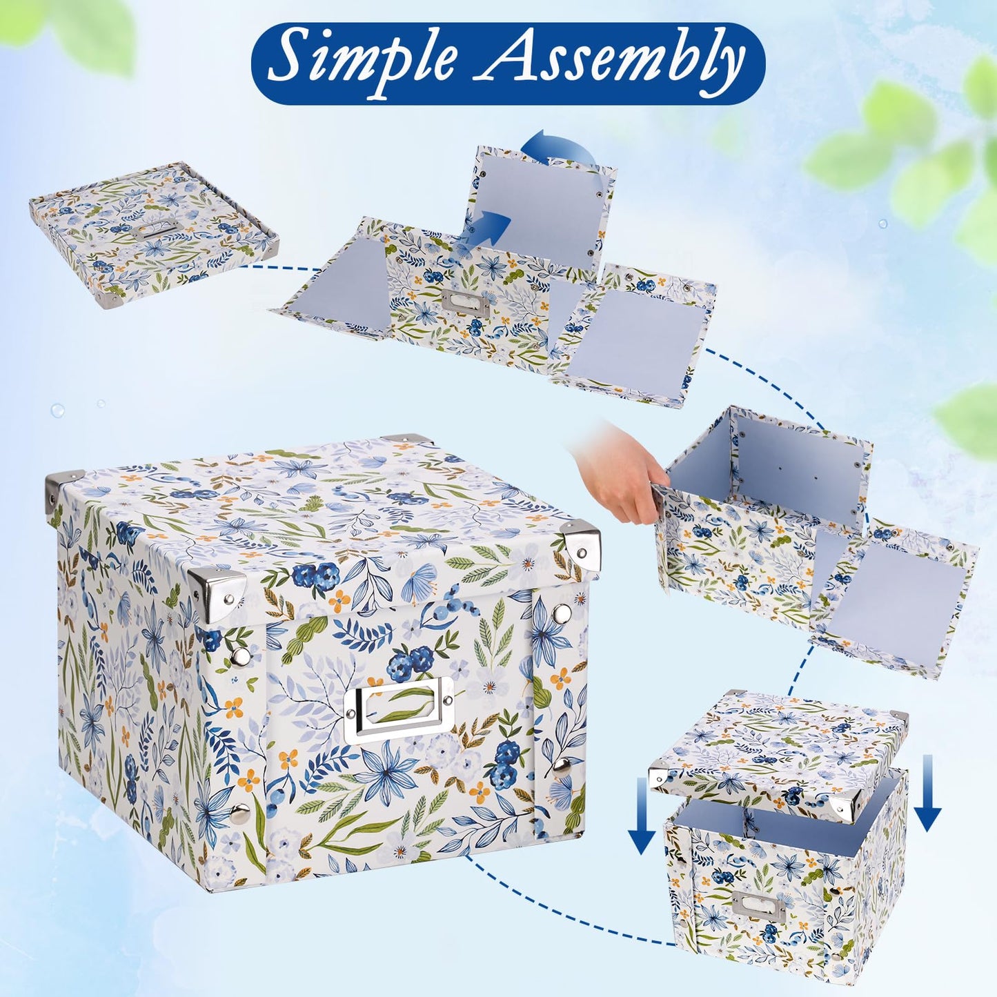2 Pack Greeting Card Storage Box Collapsible Card Organizer with 16 Dividers and Sticker Greeting Card Keeper for Holiday Birthday Photos Recipes Envelopes Large Cards Crafts Scrapbooking