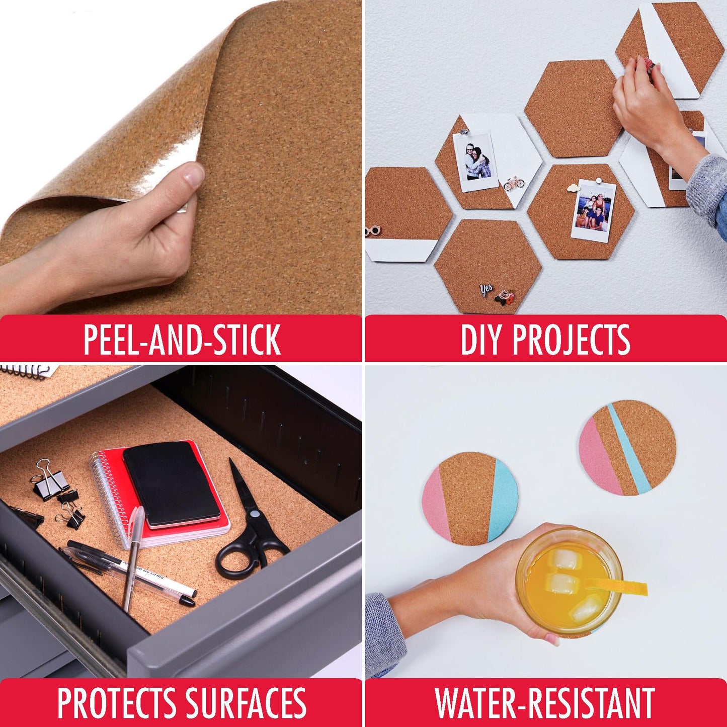 Con-Tact Brand Cork Roll, Self-Adhesive, 12" x 4'
