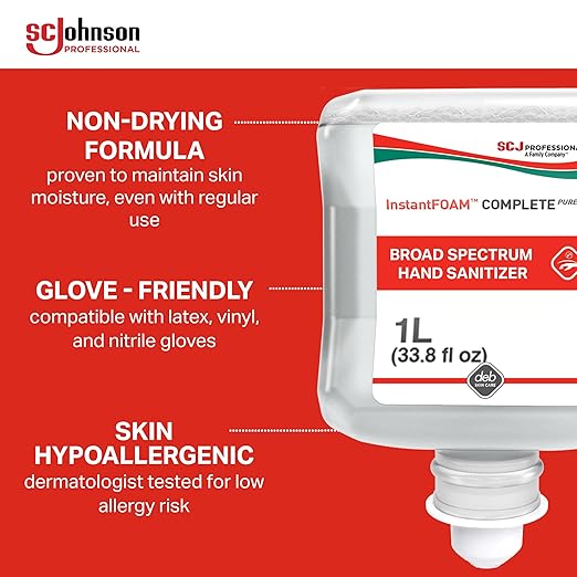 SC Johnson Professional InstantFoam Hand Sanitizer Complete 2-Pack 1L Cartridge Refill Pack