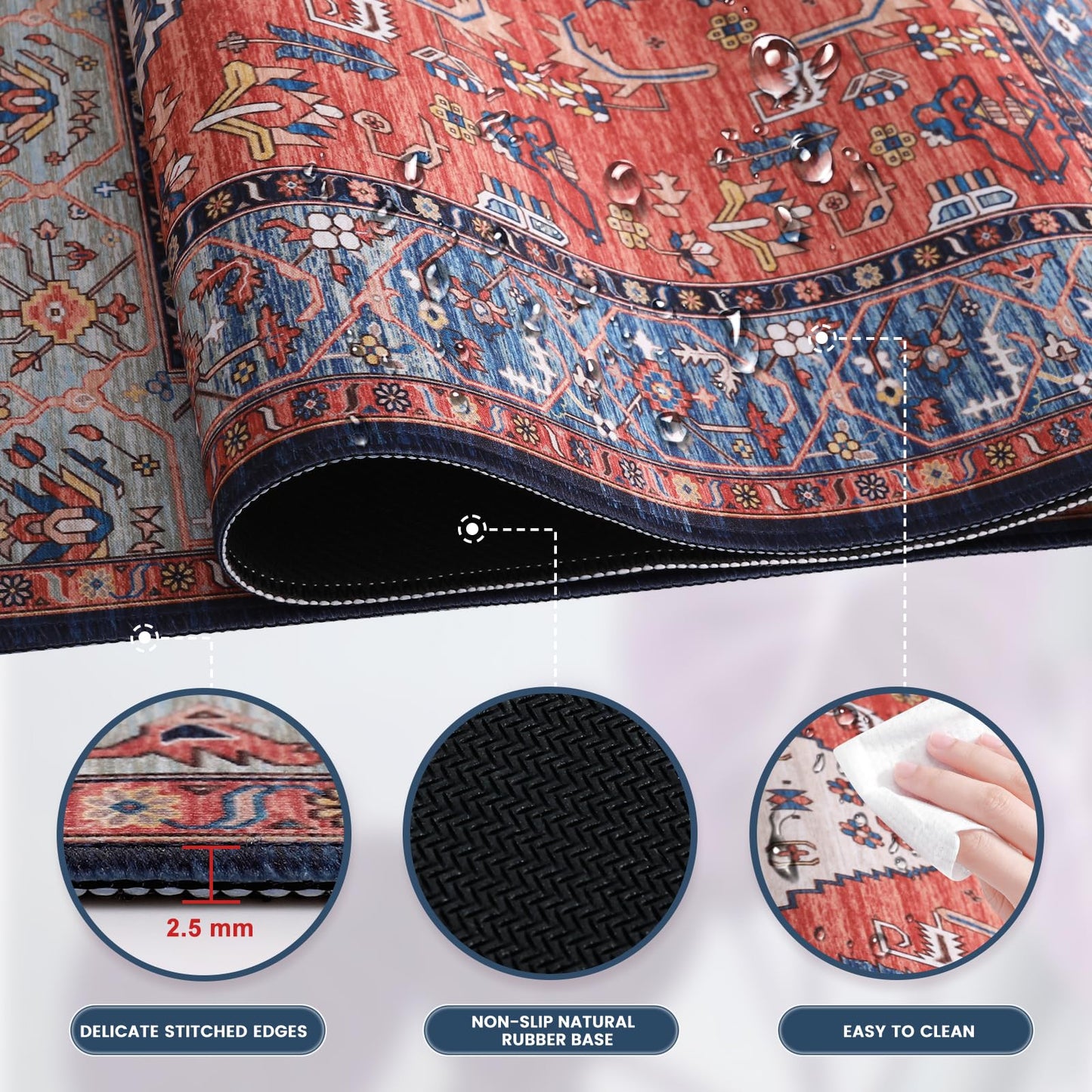 iLeadon Rug Mouse Pad, Large Computer Desk Cover Mat with Smooth Lycra Surface, Desk matt for Desktop, Mousepad with Non-Slip Base, Keyboard Mats for Women Office, Home