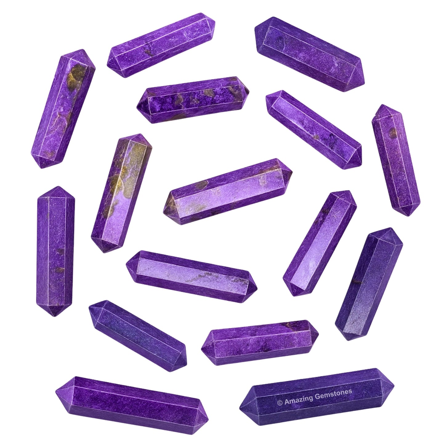 Amazing Gemstone Stichtite Crystal Points Bulk Healing Crystals and Stones - Pack of 3 Double Terminated Healing Wand Point Bulk Crystals for Crafts, Crystal Grid, DIY Work