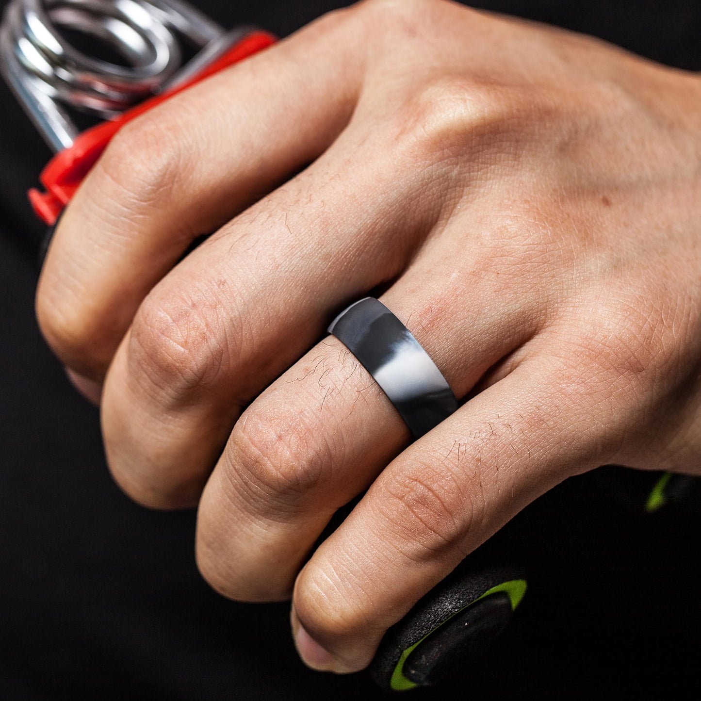 ThunderFit Men's Patterned Silicone Rings, 8mm Wide 2.2mm Thick Rubber Bands,Variety Multipack 1,4,7