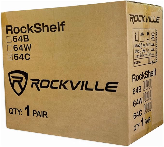 Rockville Pair ROCKSHELF 64C V2 Classic Wood 400W 6.5" Bookshelf Speakers/4 Ohm, Kevlar Woofers, Silk Dome Tweeter, MDF Cabinet, for Home Theater and Stereo Audio