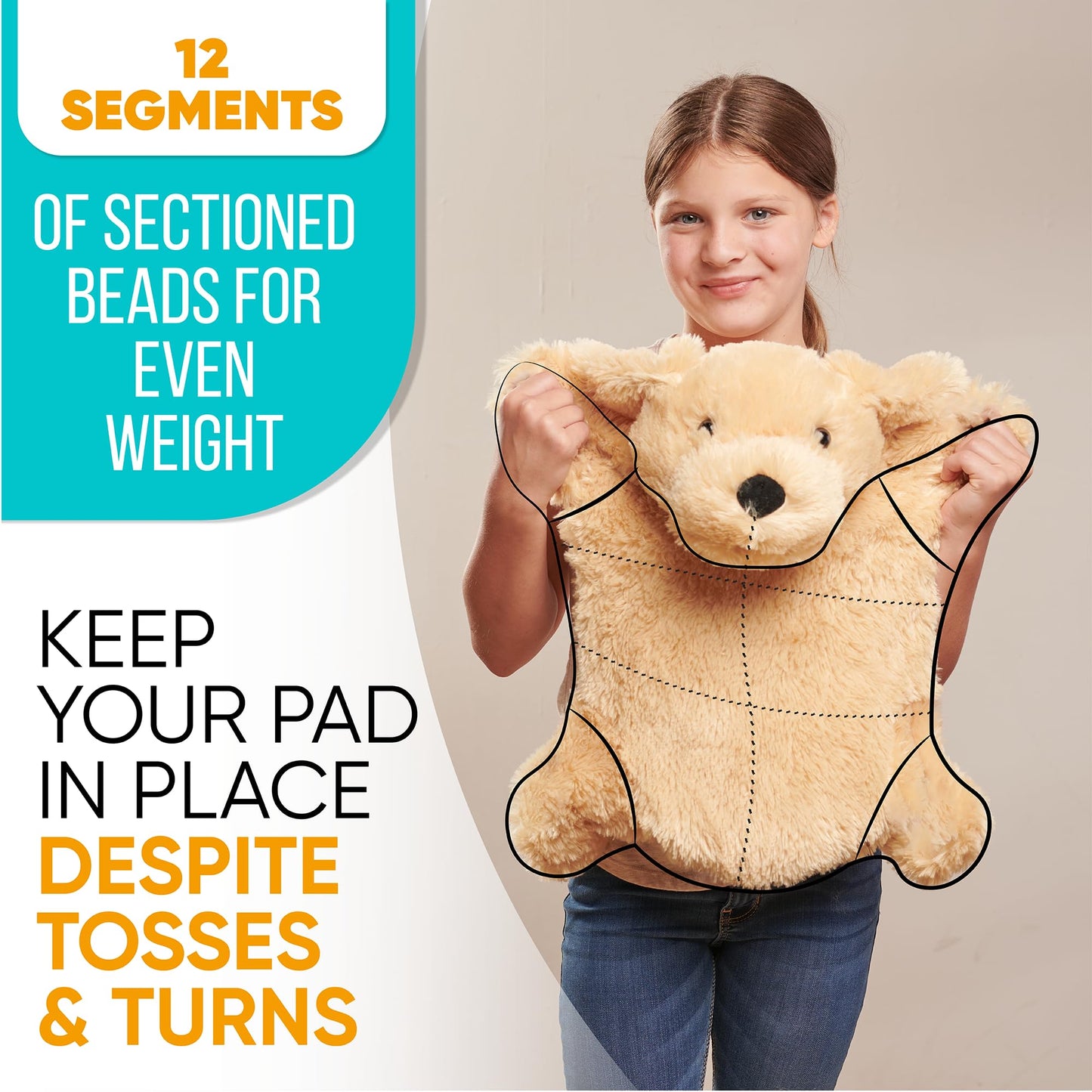 FRIENDLY CUDDLE Weighted Lap Blanket for Kids & Adults – Kids Weighted Blanket – ASD, Sensory Processing Weighted Stuffed Animals Dog Toy – Microwavable Weighted Lap Pad for Kids, 5 Lbs.