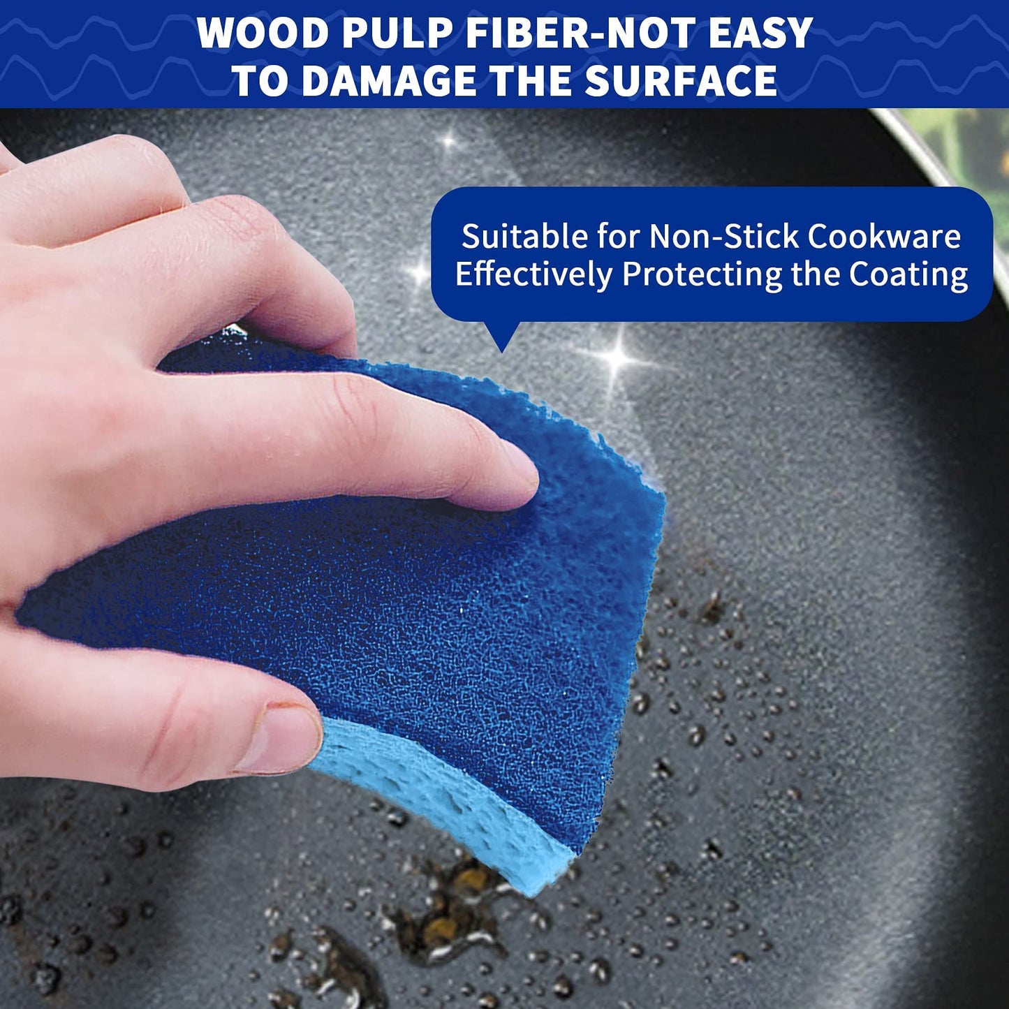 CELOX 36 Dishwashing Household Cleaning Sponges for Kitchen, Blue