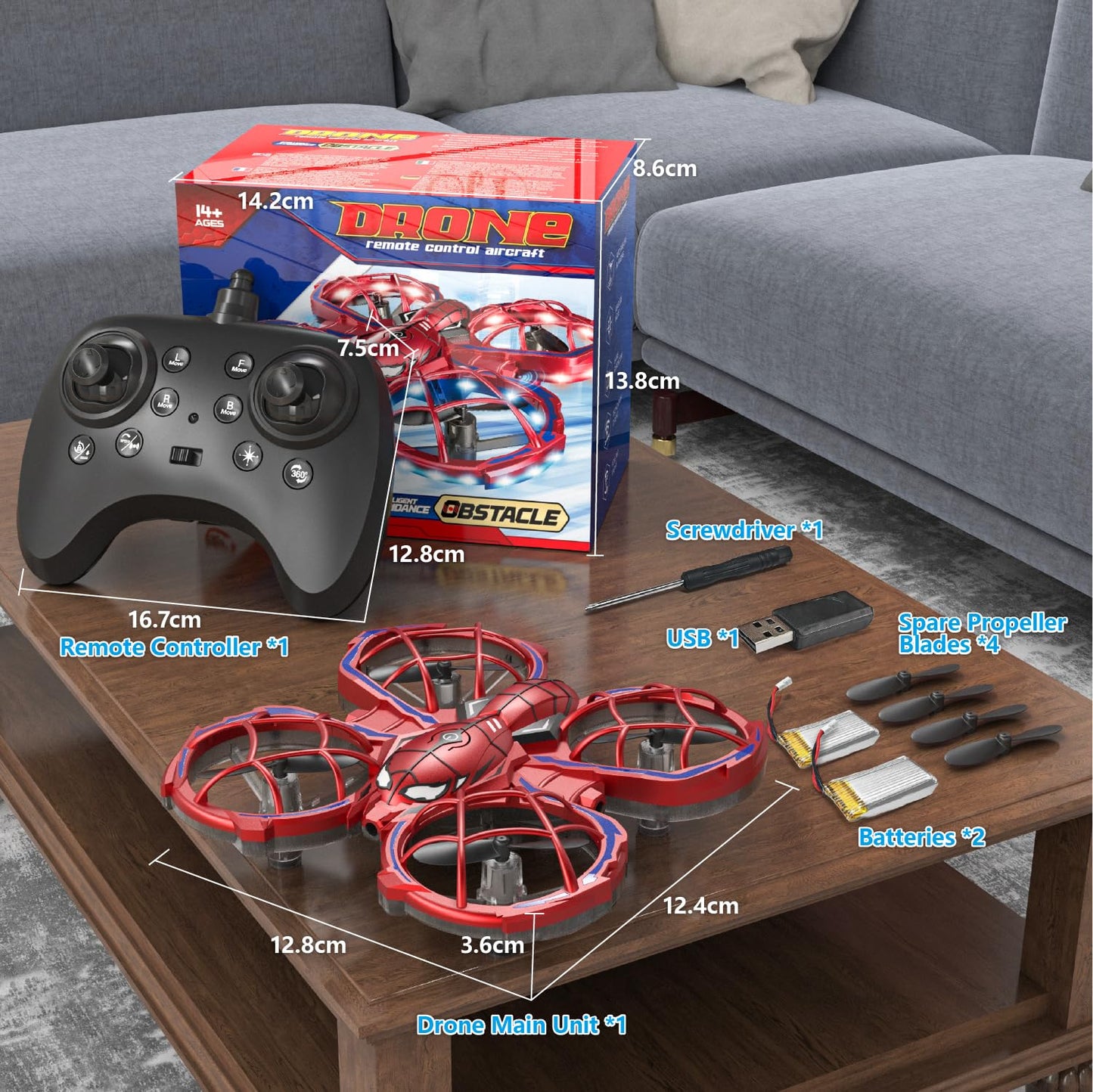 Gofimyee Mini drone for kids, toy with remote control, with 360° rotations and 3 speed modes, drone for children and beginners aged 8, 9, 10 years, one-touch takeoff, children's gift