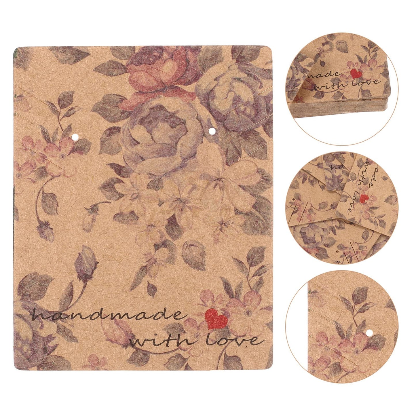 COHEALI Jewelry Display Cards Set 100 Pcs Floral Pattern Earring Packaging Cards 2.51X1.96In Necklace Display Holder for Jewelry Storage and Presentation