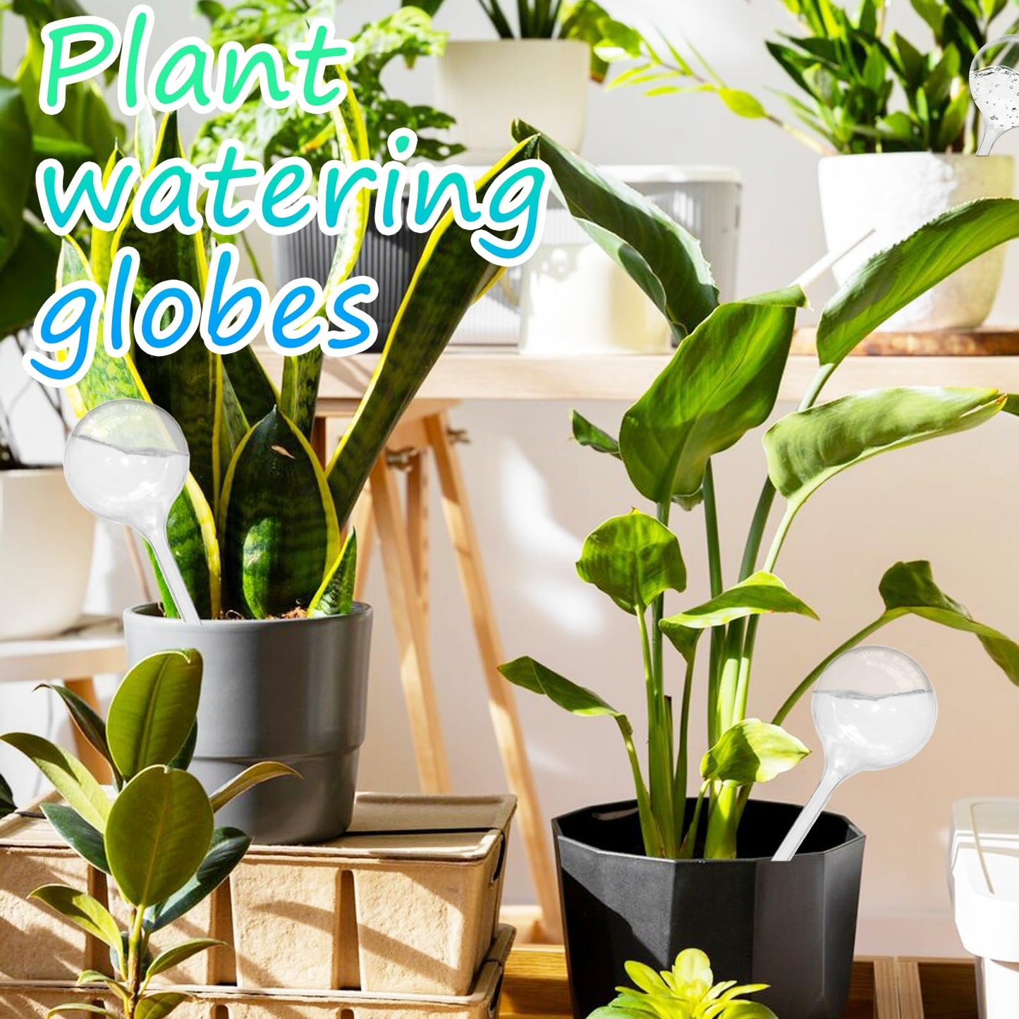 Jgalnim 20 PCS Clear Plant Watering Globes,Plastic Watering Bulbs,Self Watering Planter,Flower Automatic Watering Device for Plants Indoor,Outdoor,Flowerpot,Home Garden(Large,Medium,Small)