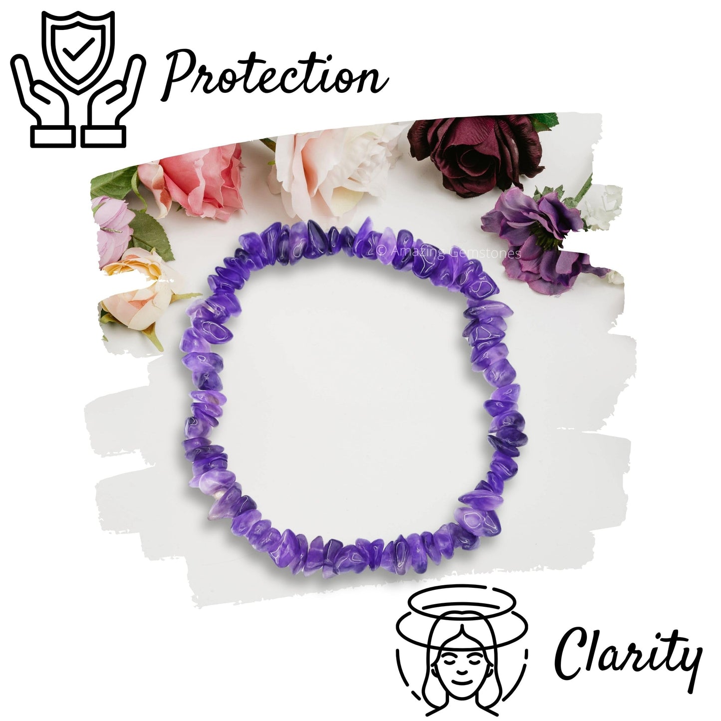 Amazing Gemstone Chips Bracelet (Amethyst)
