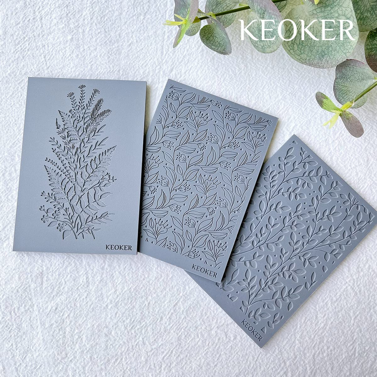 Keoker Polymer Clay Texture Sheets, Clay Texture Mat for Making Earrings Jewerly, Polymer Clay Earrings Tools (No. 7-8)