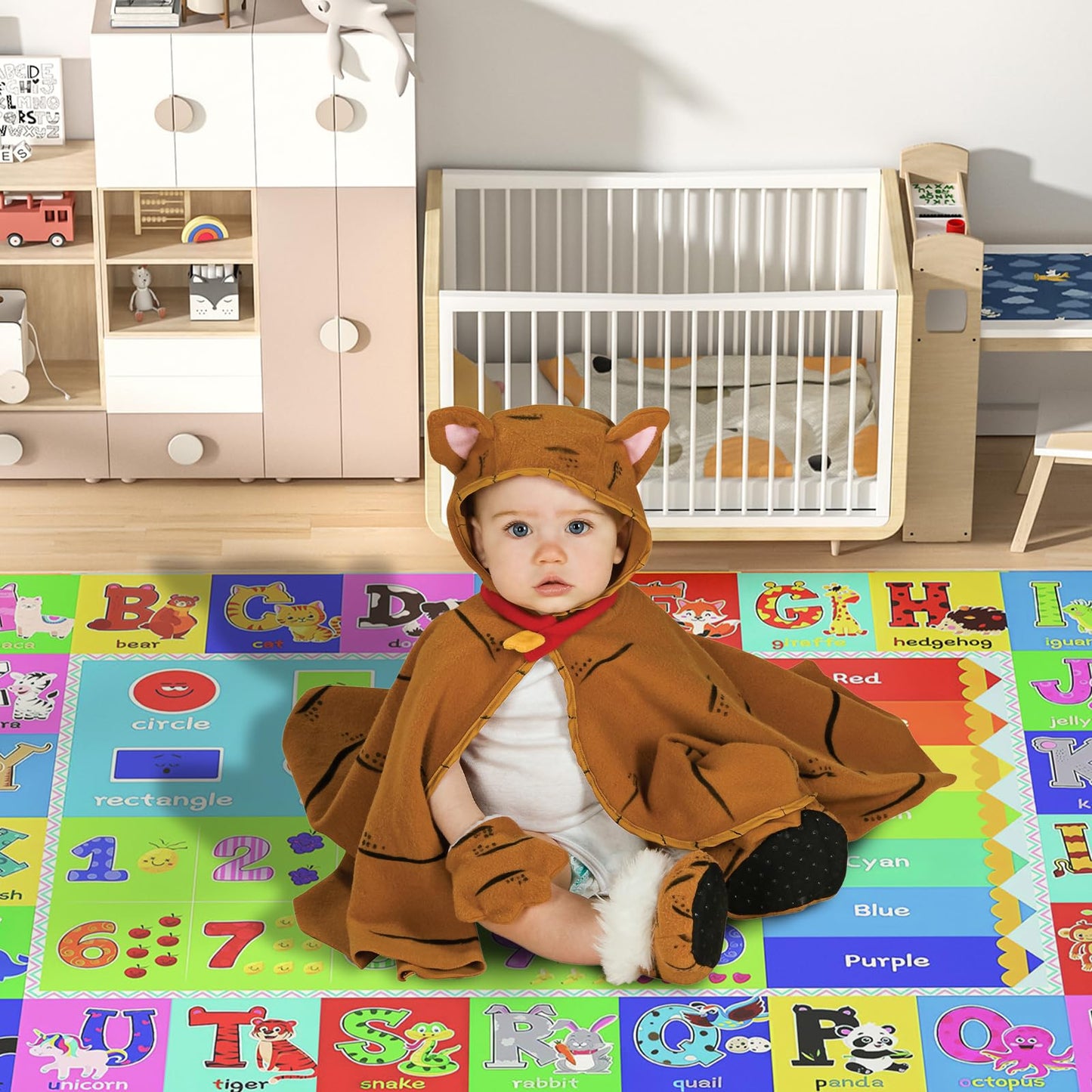 chunsemeiju Baby Play Mat for Floor, Non-Slip Playmat for Toddlers & Infants, Extra Thick Large Padded Educational ABC Kids Rug for Crawling & Playing Super Soft Plush Surface to Keep Safe(40"x60")
