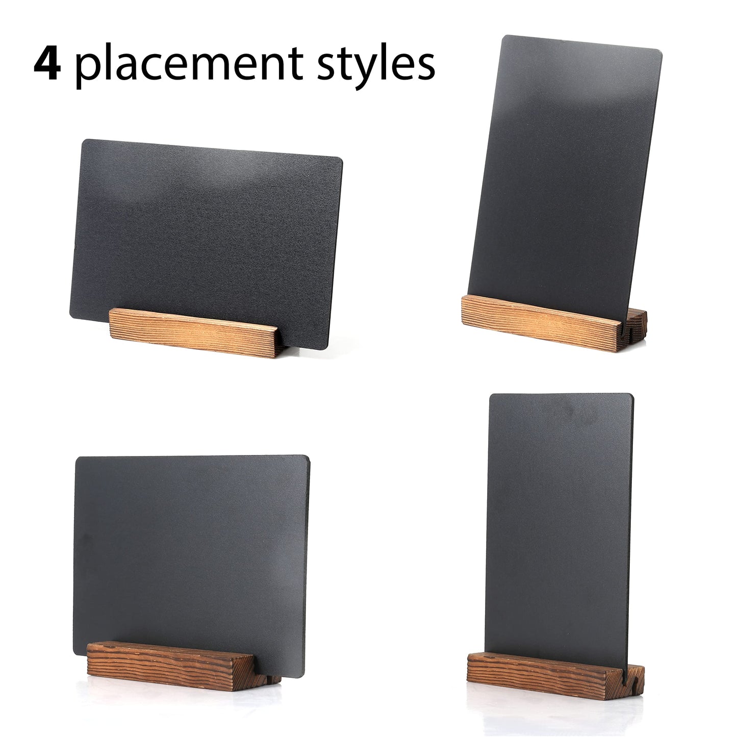 7.9x5.1 Desktop Chalkboard Sign with Wood Base, Message Board Menu Board Chalkboard for Shop Wedding Kitchen Home Party (3 Pack 7.9x5.1)