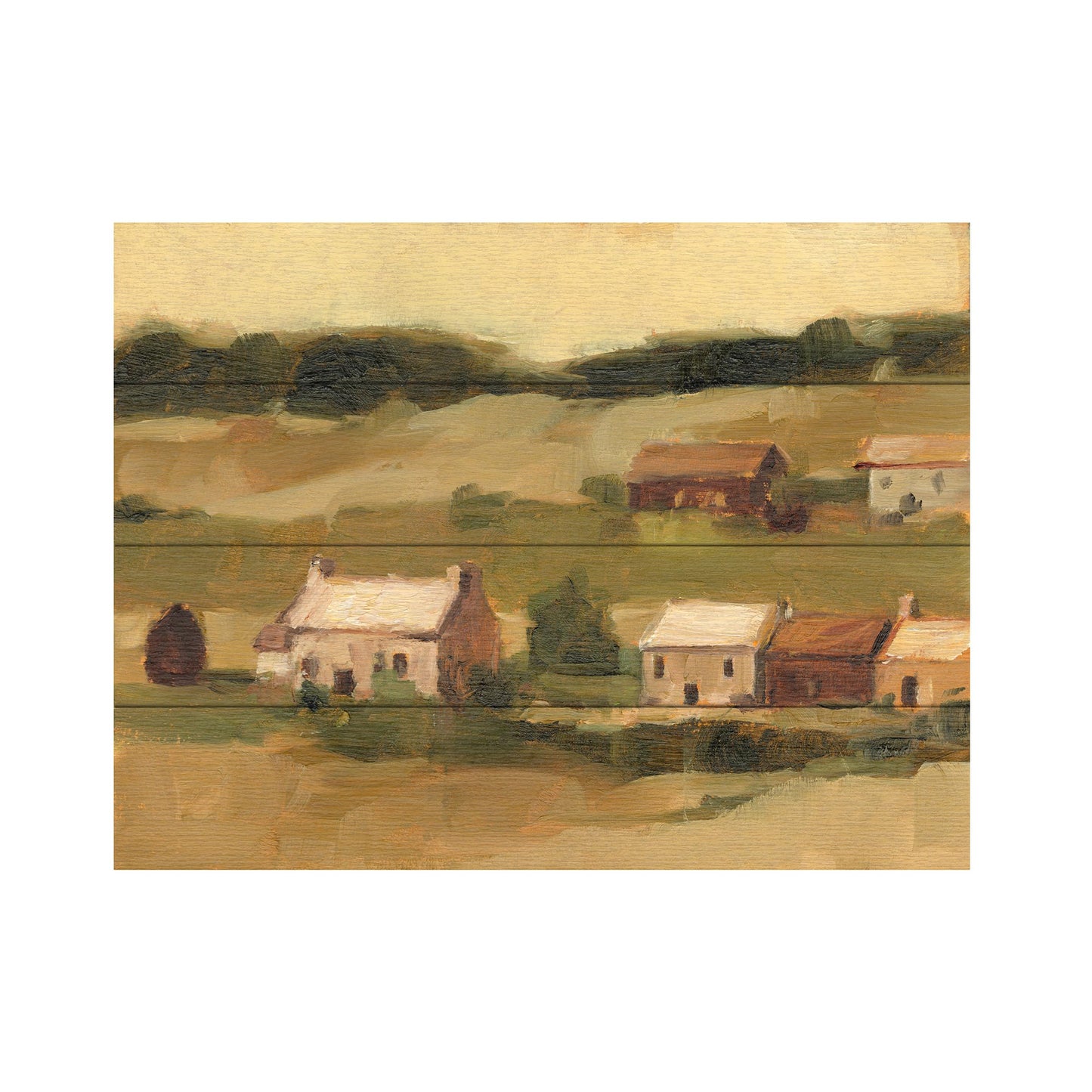 Trademark Fine Art Wood Slat Art - 'Hillside Sunset II' by Ethan Harper : Wall Art for Interior Spaces, Living Rooms, or Bedrooms