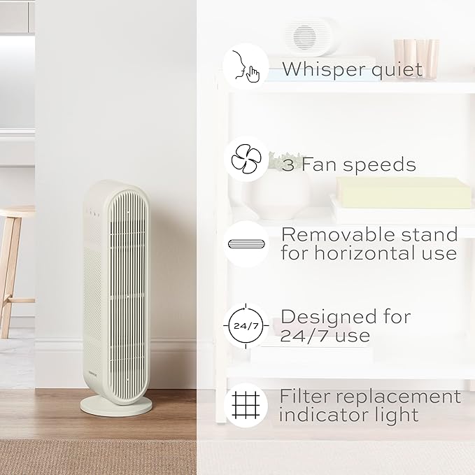Conair Air Purifier, HEPA Air Filter, Purifier for Allergies, Dust, Pollen, Odor Control,Medium Sized Rooms up to 200 Sq. Ft.
