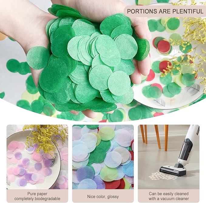 Tissue Paper Confetti 5000 Pieces Red Round Confetti 1 inch Paper Circle Confetti Dots for Table Wedding Birthday Party Decoration