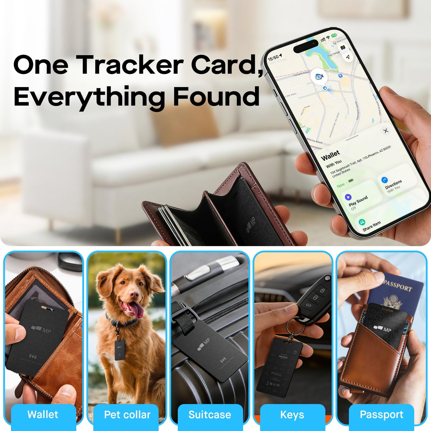 2026 Mobile Pixels Wallet Tracker Card, Works with (iOS and Android), Ultra Slim Rechargeable Bluetooth Tracker, Tracker Key Finder, Portable Item Locator for Wallet, Bags, Luggage (2- Pack)