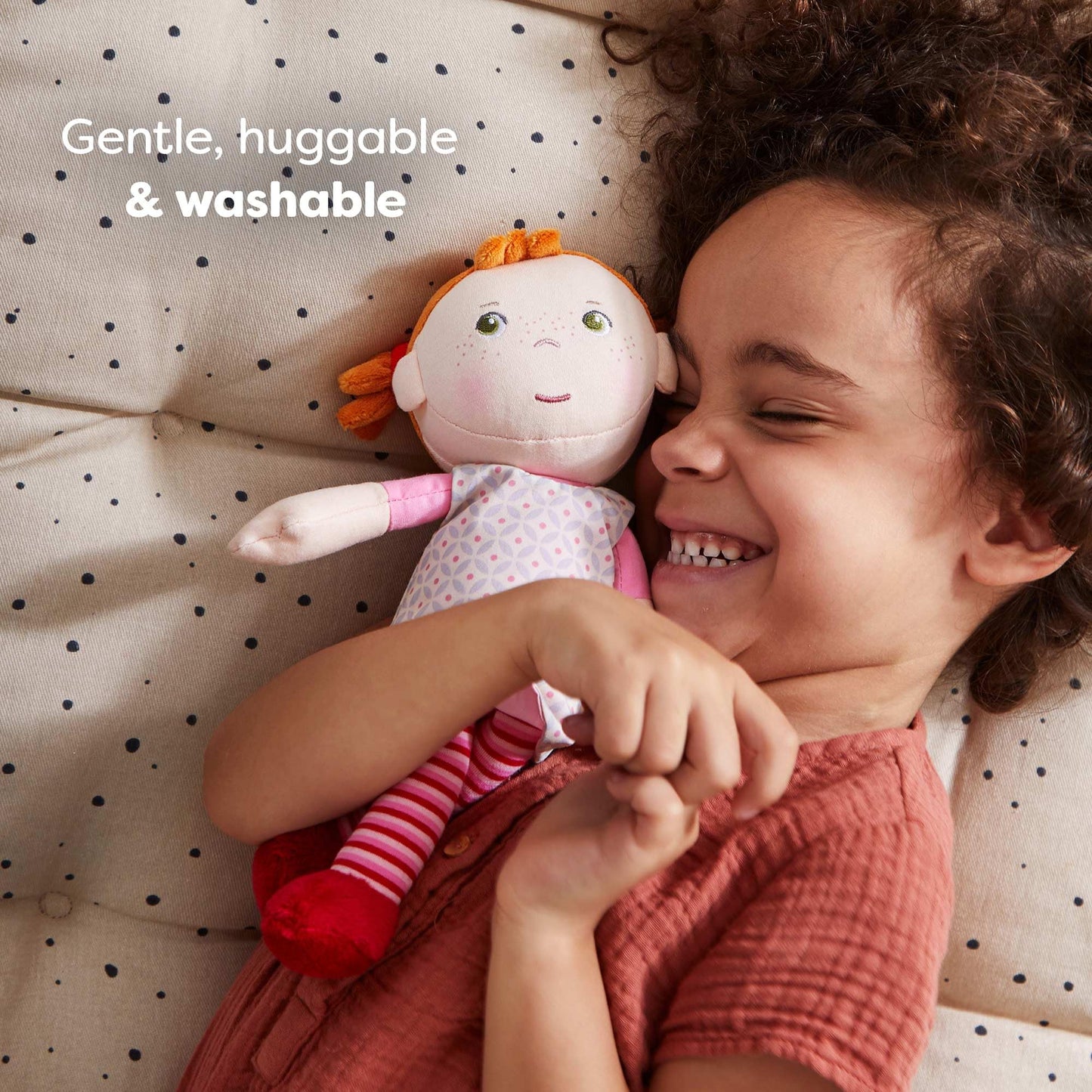 HABA Snug-up Roya – Soft Baby Doll with Red Hair & Embroidered Face, Washable First Baby Doll