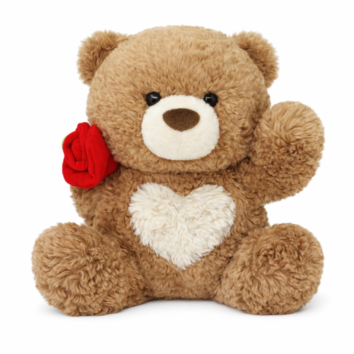 Teddy Bear Plush Toy, Rose and Heart Bear, Romantic Plush Toy, Perfect for Boys and Girls' Birthday (Brown)