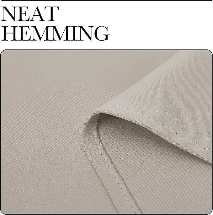 NICETOWN Kitchen Curtains for Decoration, Thermal Insulated Grommet Room Darkening Draperies/Panels for Laundry (Natural, 2 Panels, W42 x L48 inches)