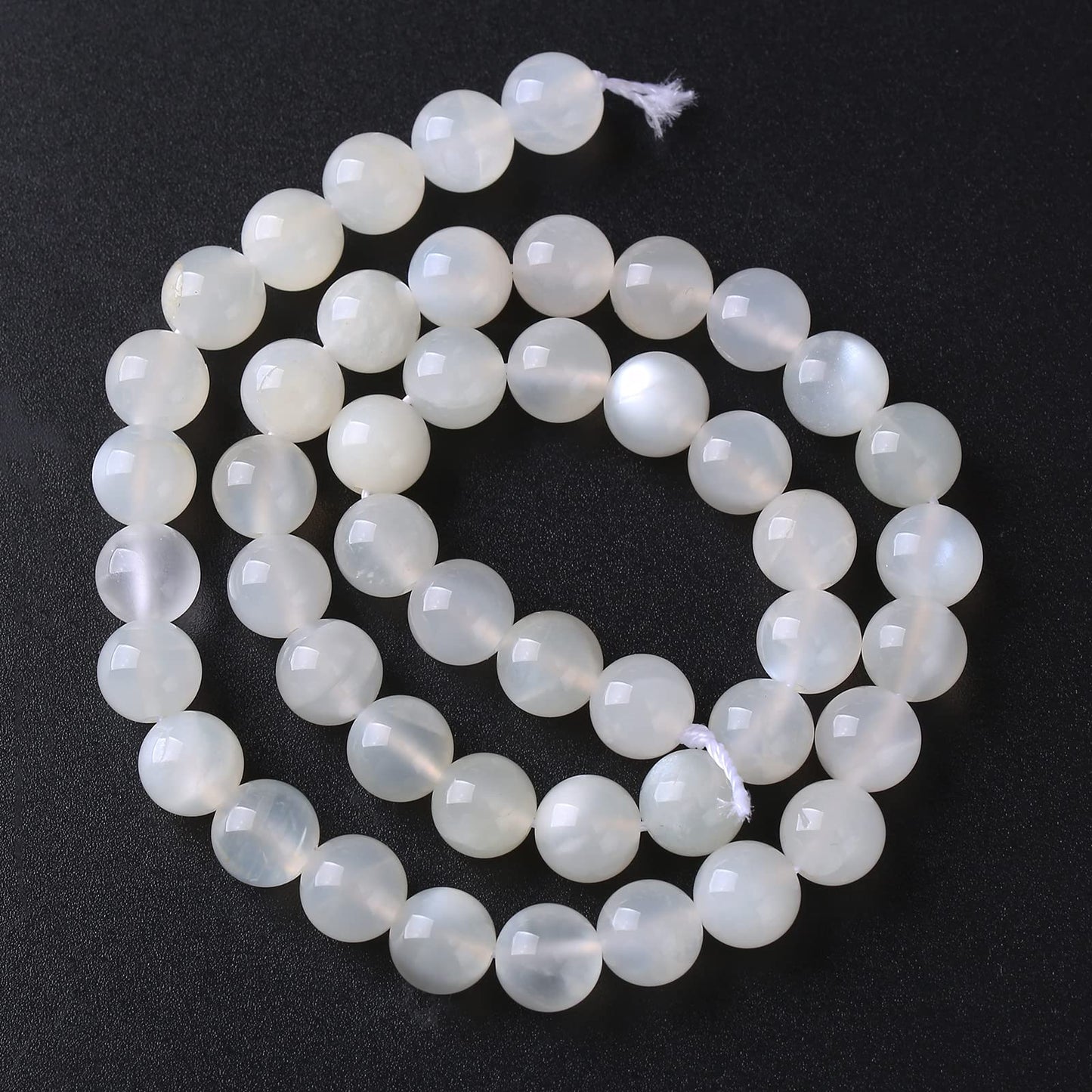 4MM 88PCS Natural White Moonstone Gemstone AAA Grade Crystal Spacer Loose Beads for Jewelry Making DIY Bracelet 15 Inches 1 Strand