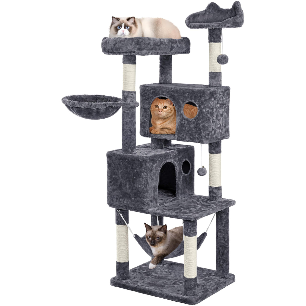 Yaheetech 73in Cat Stand, Large Cat Tree for Indoor Kitty with 2 Condos