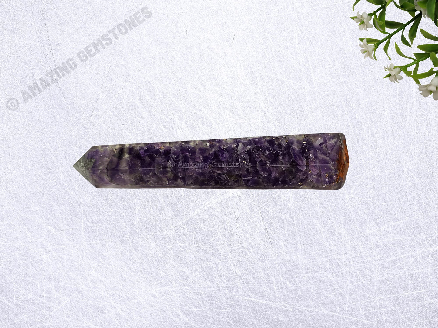 Amazing Gemstone Amethyst Crystal Orgone Towers ~ Natural Healing Crystal Point Obelisk for Reiki Healing and Crystal Grid (4.5 to 5 Inch, Pack of 1)