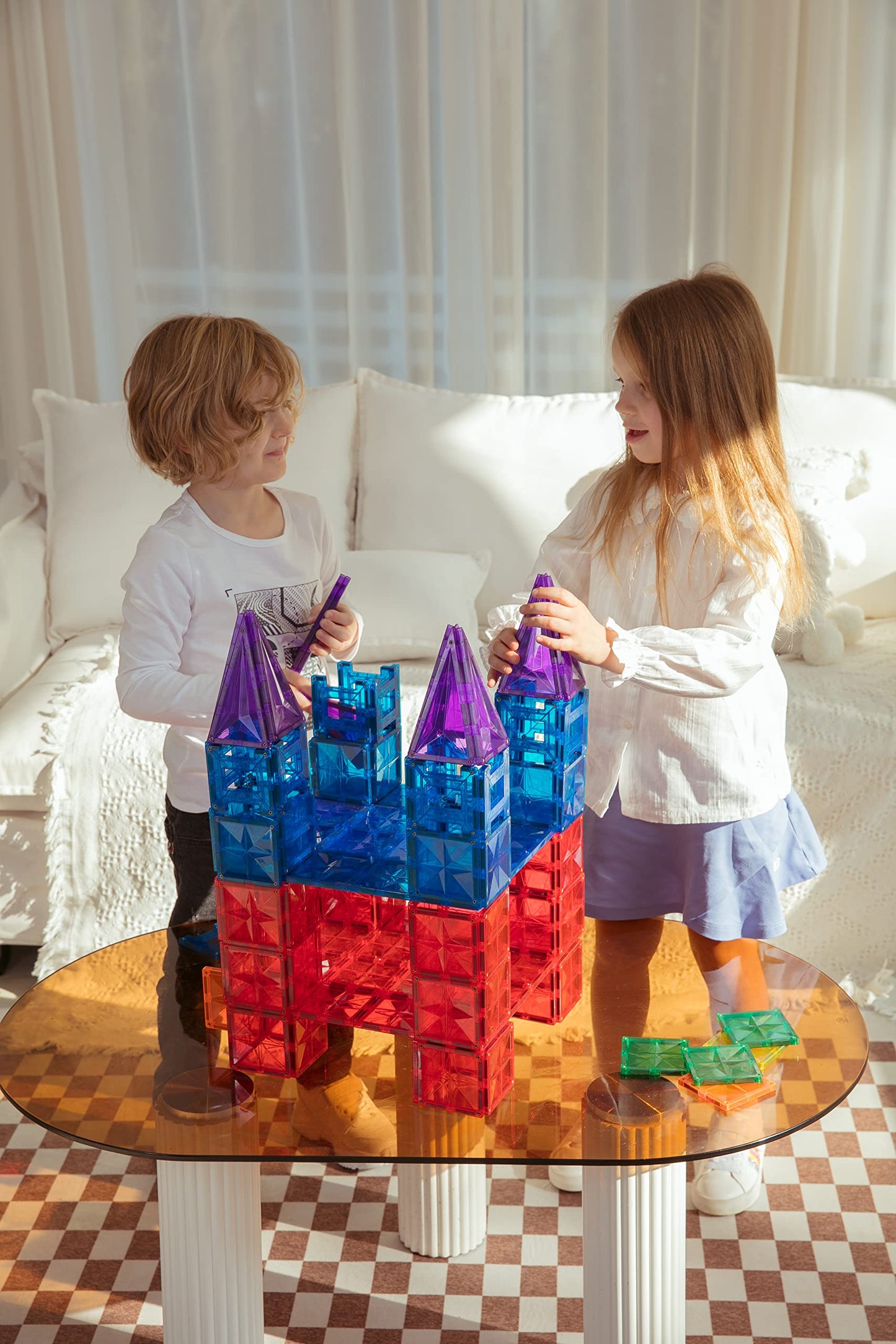 MEGAGONTILES 162PCS Premium Magnetic Tiles Set | STEM-Authenticated Magnetic Building Blocks | Educational Construction Toy for Kids Ages 3–8 (Boys & Girls)