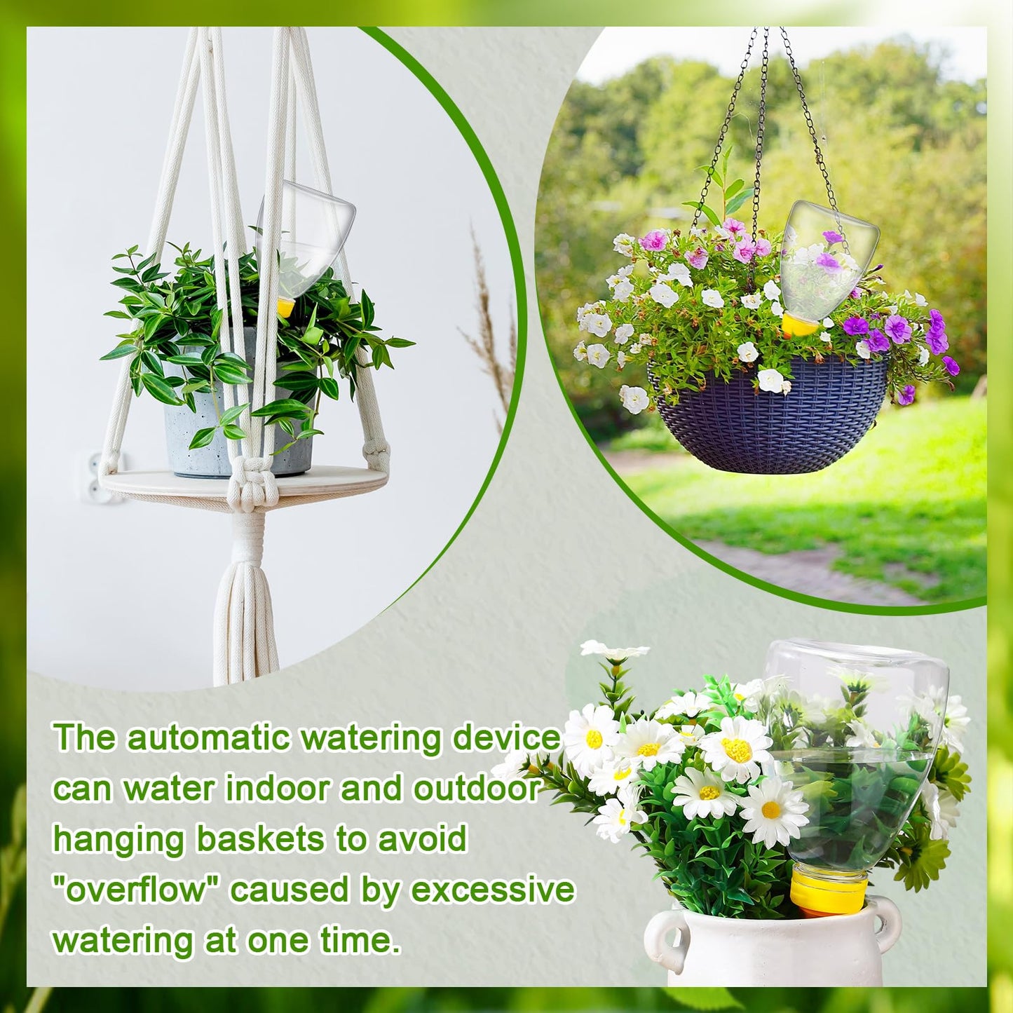 Threlaco 2 Pcs 17 oz Self Watering Planter Insert Plastic Self Watering Globes Automatic Plant Waterer for Indoor Outdoor Drip Irrigation Plant Watering Device with Slow Release Control