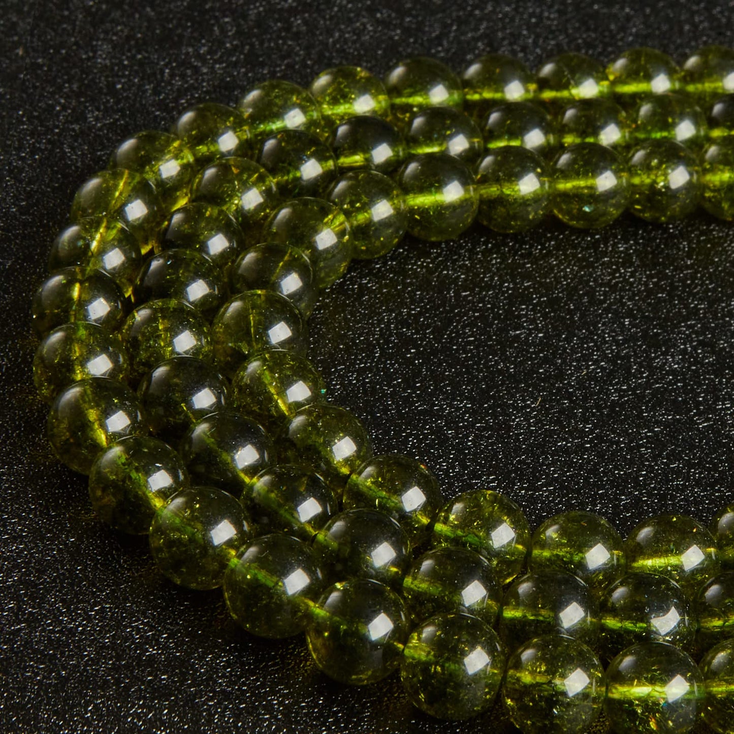 35pcs 10mm Natural Peridot Beads Gemstone Beads Round Loose Beads for Jewelry Making