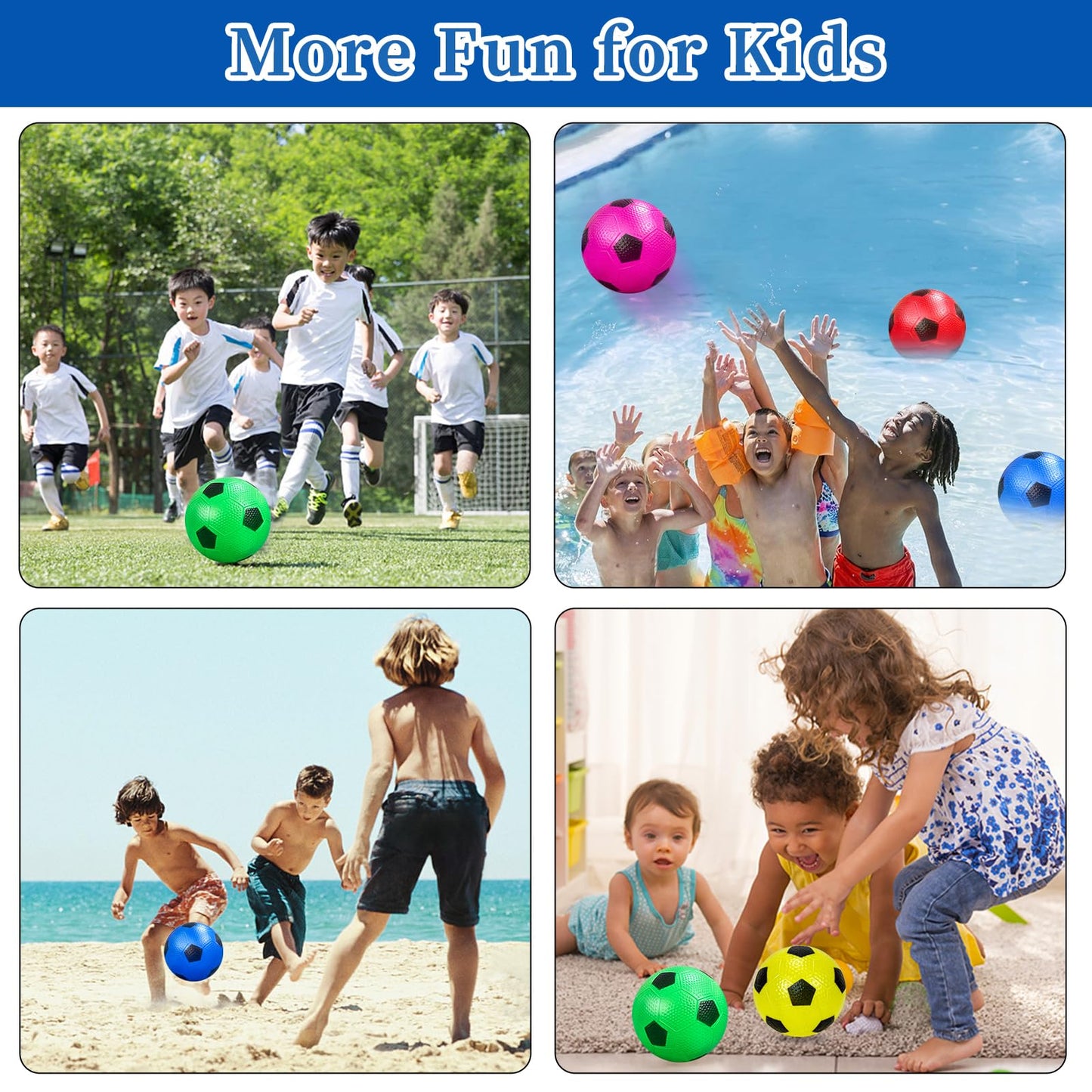 Ynanimery 12 Pack Mini Soccer Balls for Kids, 4'' Inflatable Mini Balls for Indoor Outdoor Games, Small Soccer Ball for Pool Beach Garden Sports Game Party Supplies